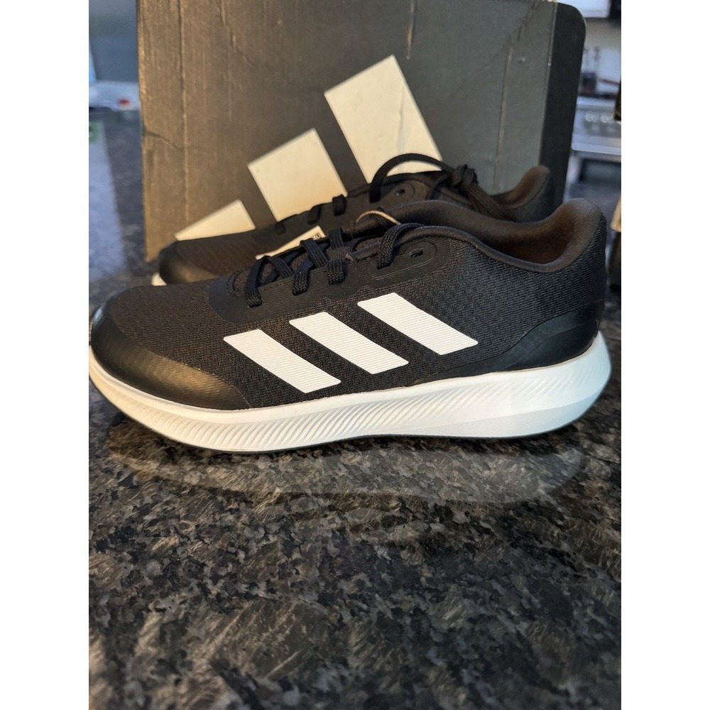 Adidas Kids Runfalcon 3.0 SPORT LACE SHOES In Black/White HP5845 Size US4.5
